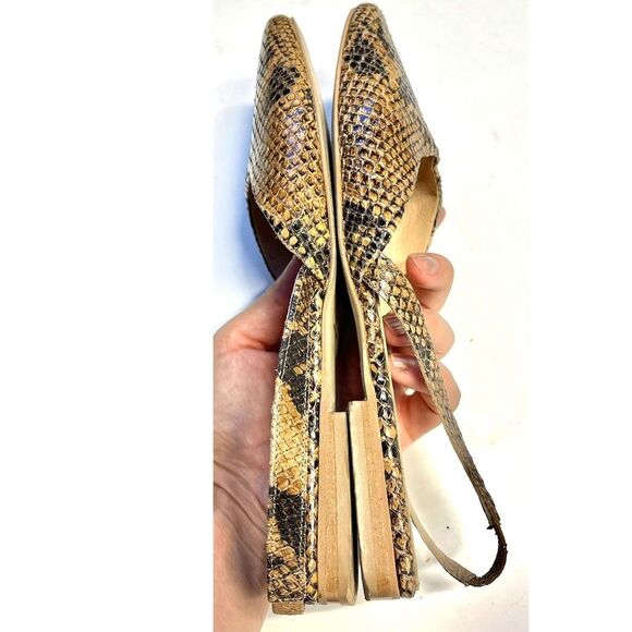 Jonak Paris Snakeskin Leather Slingback Ballet Flats 7.5 - Picture 8 of 16